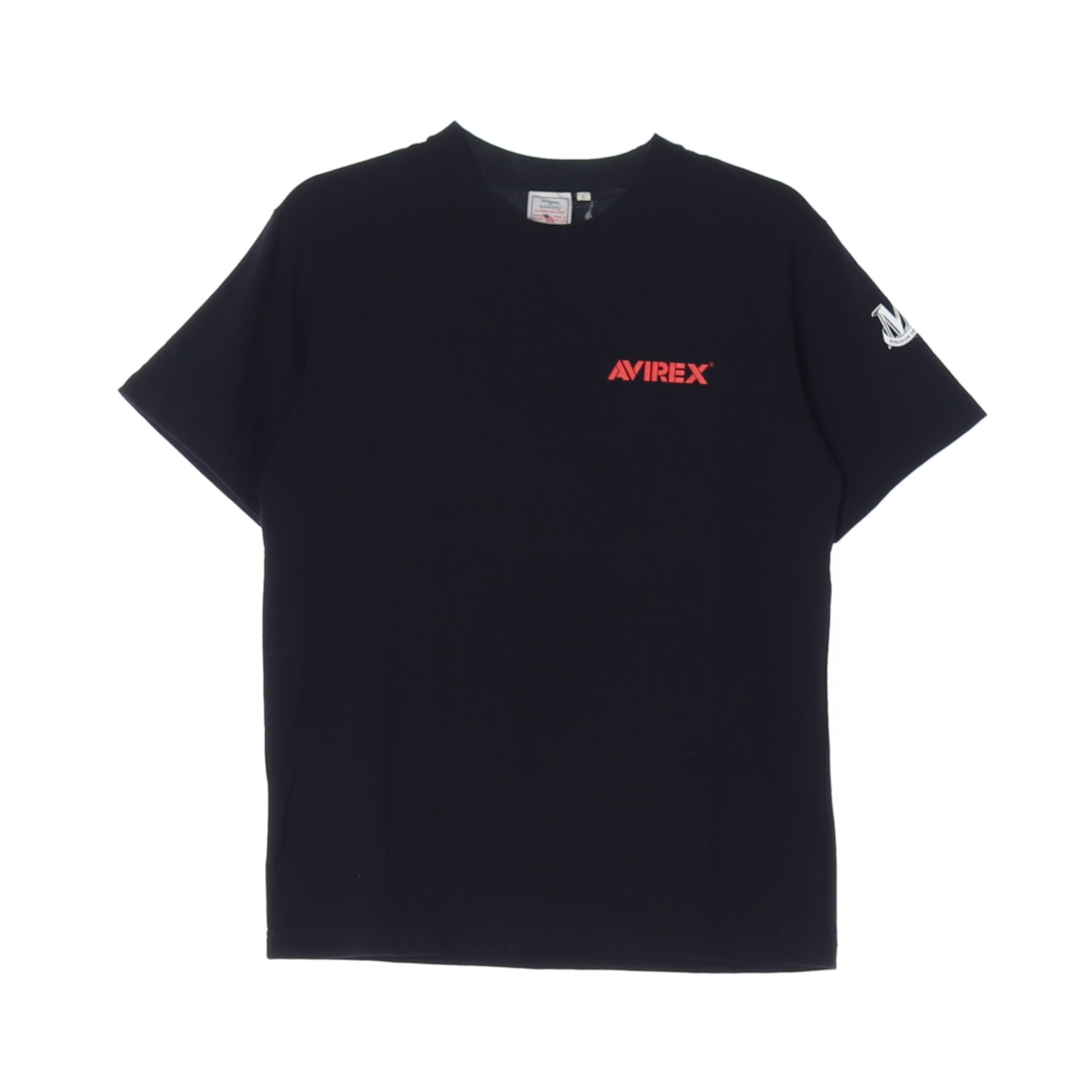 AVIREX 아비렉스 로고 포인트 블랙 반팔 티셔츠 MAN-L