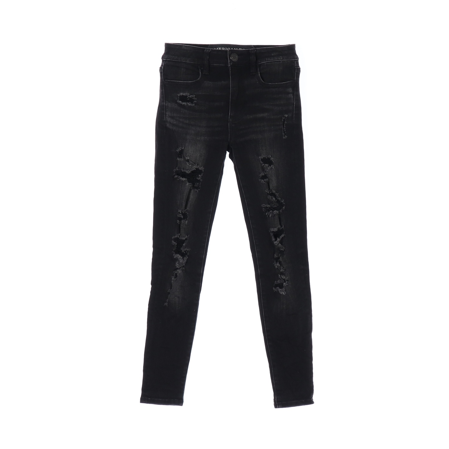 AMERICAN EAGLE 아메리칸이글 블랙 데미지 데님 팬츠 WOMAN-XS