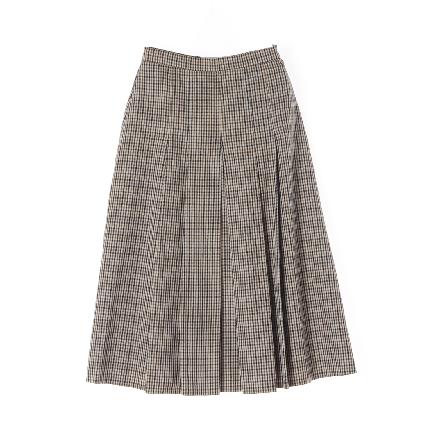 AQUASCUTUM 아쿠아스큐텀 체크 플리츠 롱 스커트 WOMAN-XS