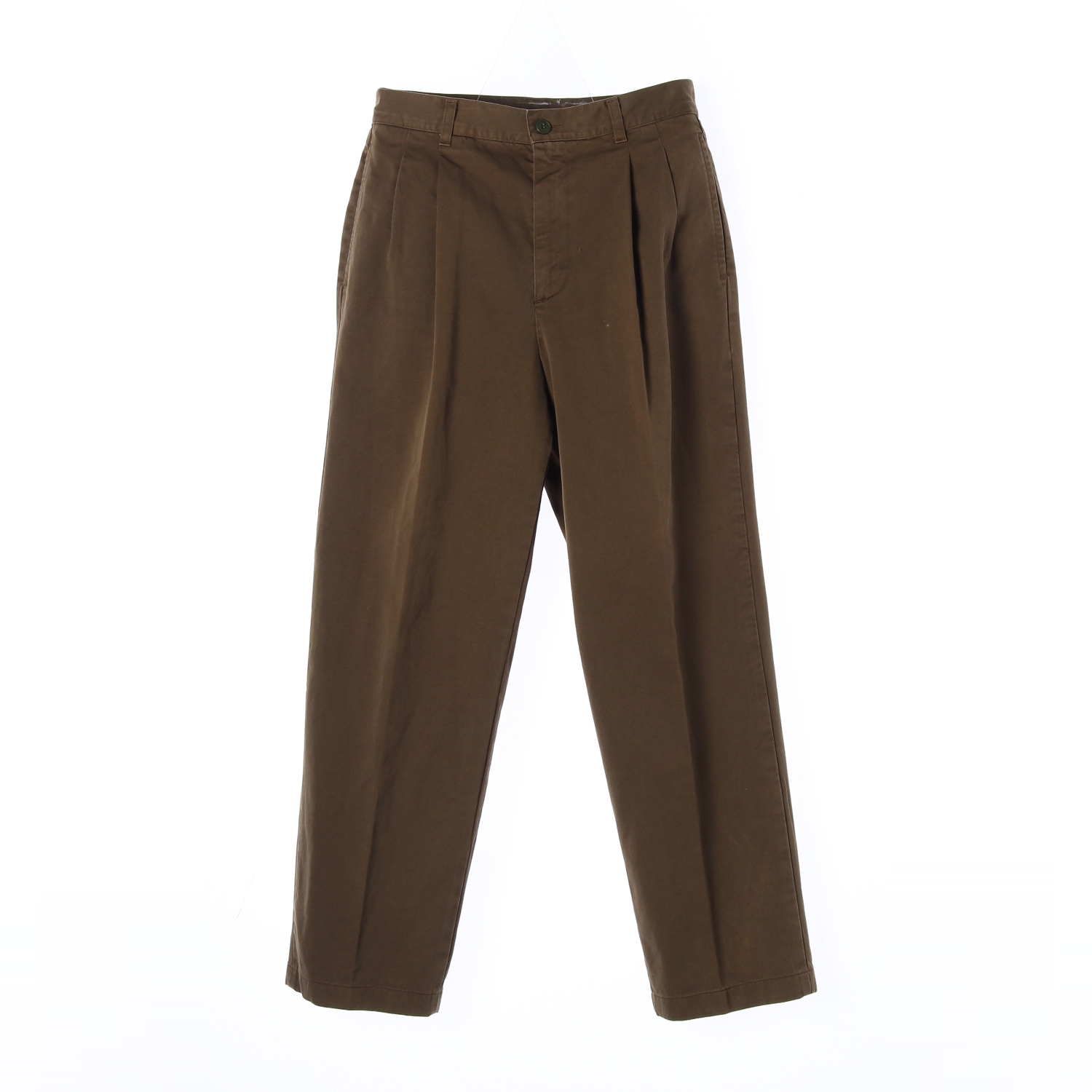 BENETTON 베네통 카키 플리츠 코튼 슬랙스 팬츠 MAN-S