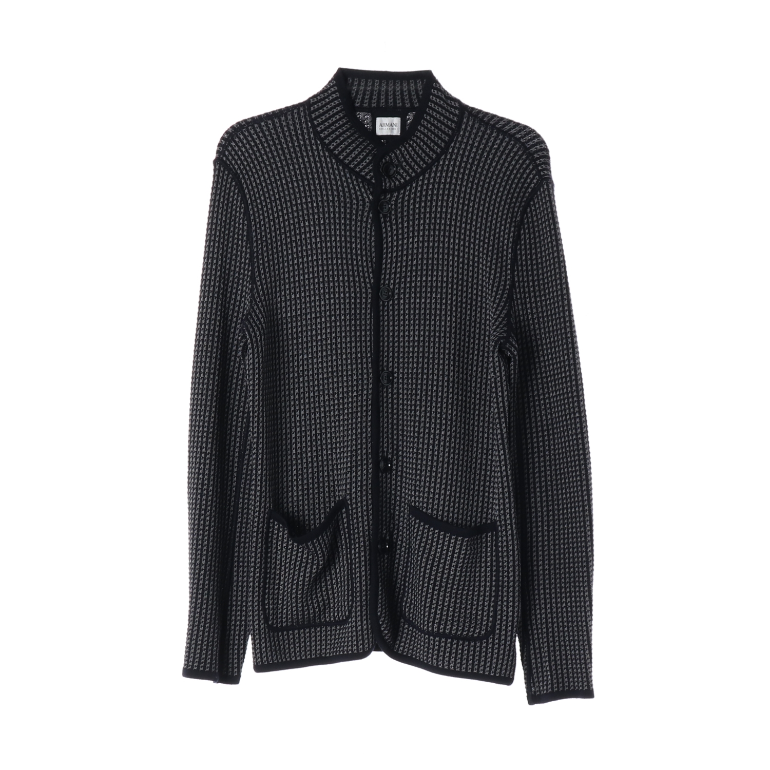 ARMANI COLLEZIONI 아르마니 고밀도 마이크로 체크 하이넥 MAN-S