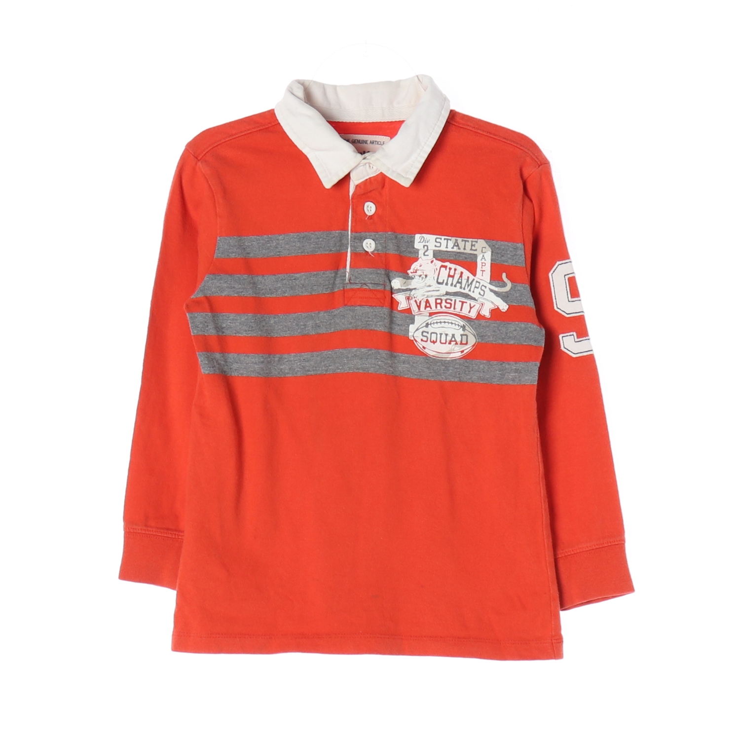 OSHKOSH 오쉬코쉬 레드 스트라이프 럭비 폴로 셔츠 KIDS-110