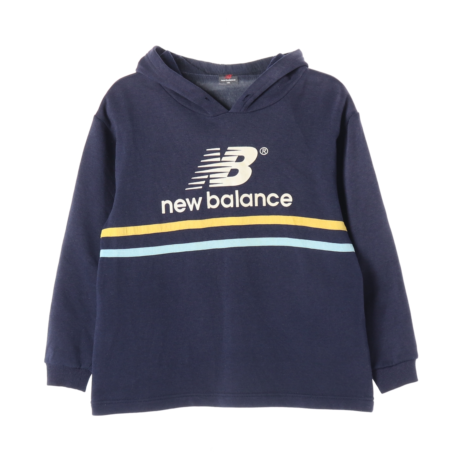 NEW BALANCE 뉴발란스 로고 스트라이프 후드티 오버핏 KIDS-140