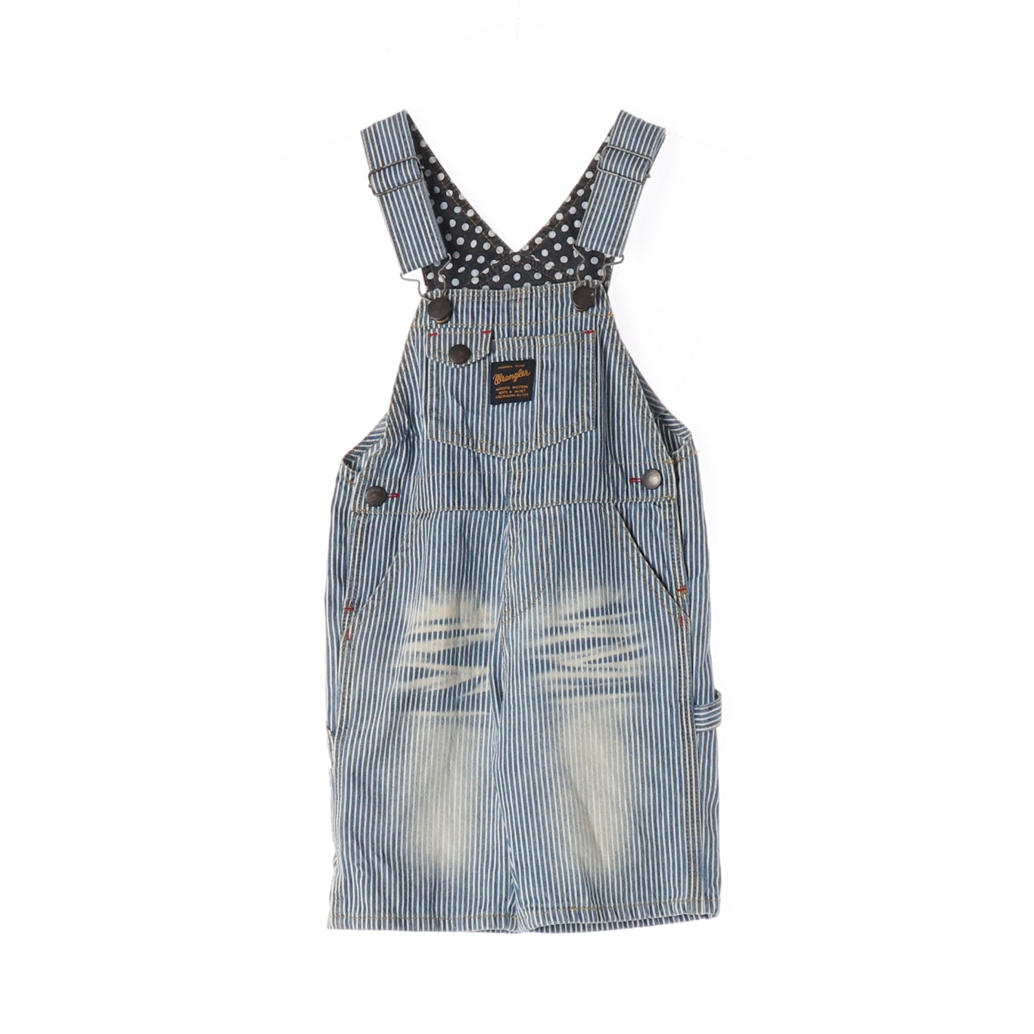 WRANGLER 랭글러 스트라이프 데님 멜빵 원피스 KIDS-80