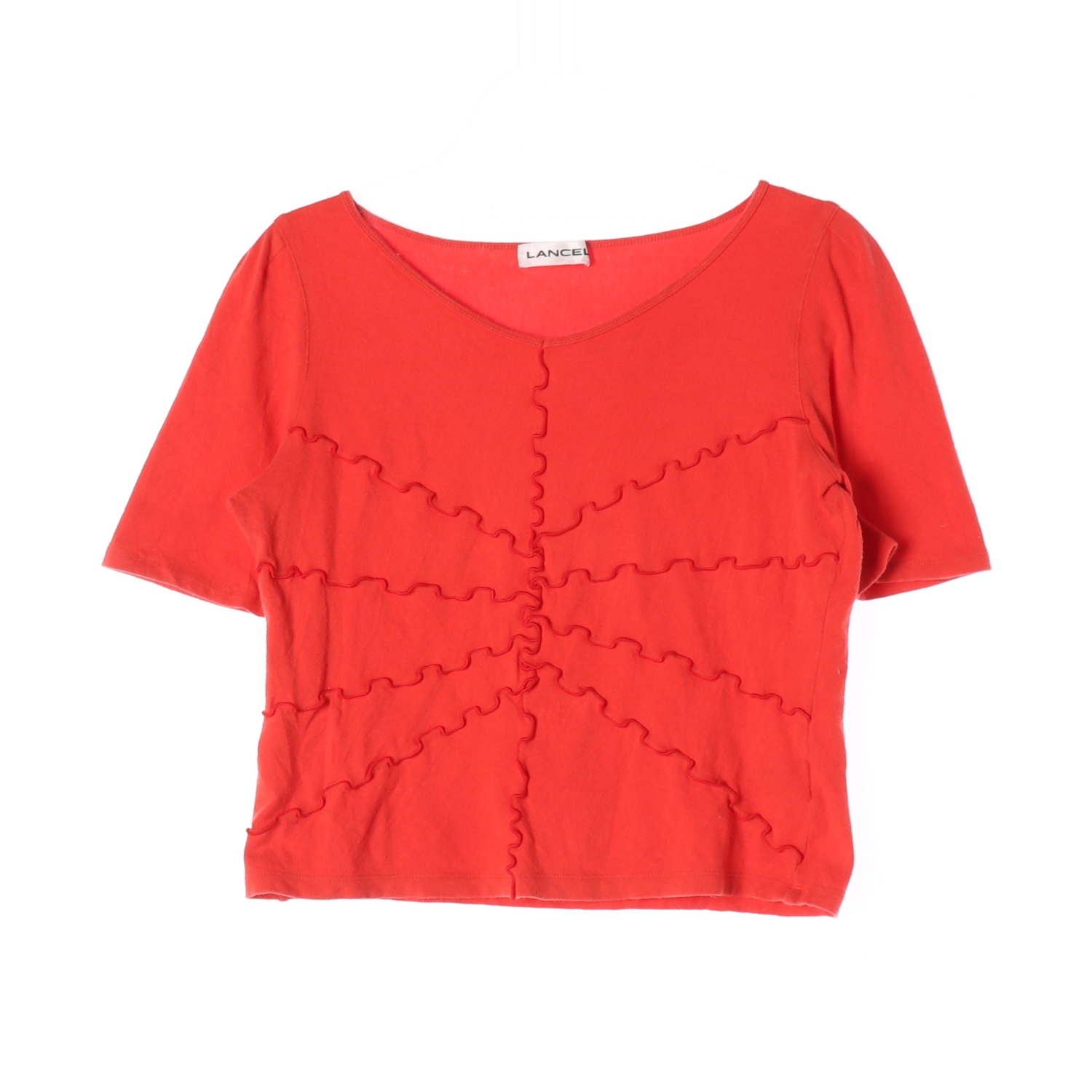 LANCEL 랑셀 면 혼방 프릴 디자인 반팔 티셔츠 WOMAN-38