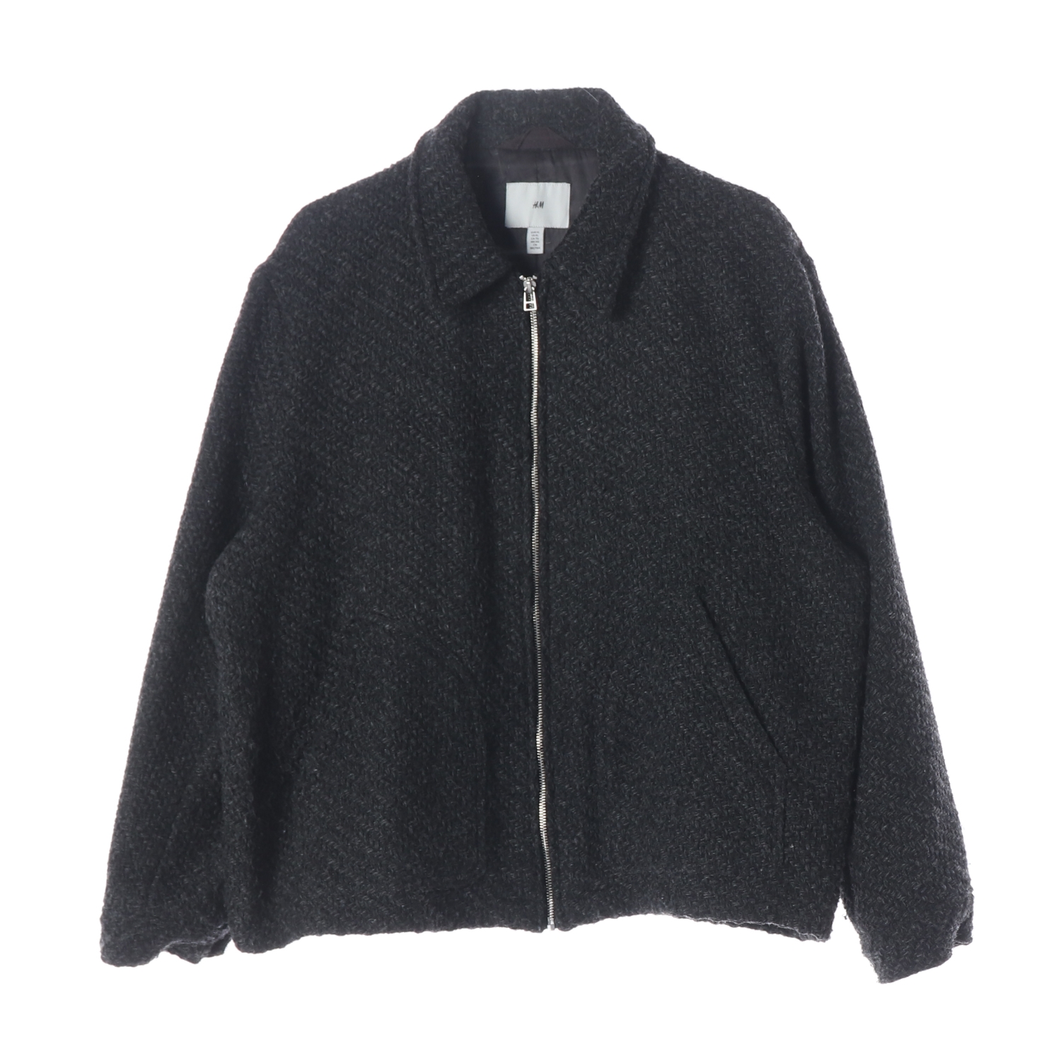 H&M 에이치앤엠 차콜 울 혼방 집업 아우터 MAN-XL