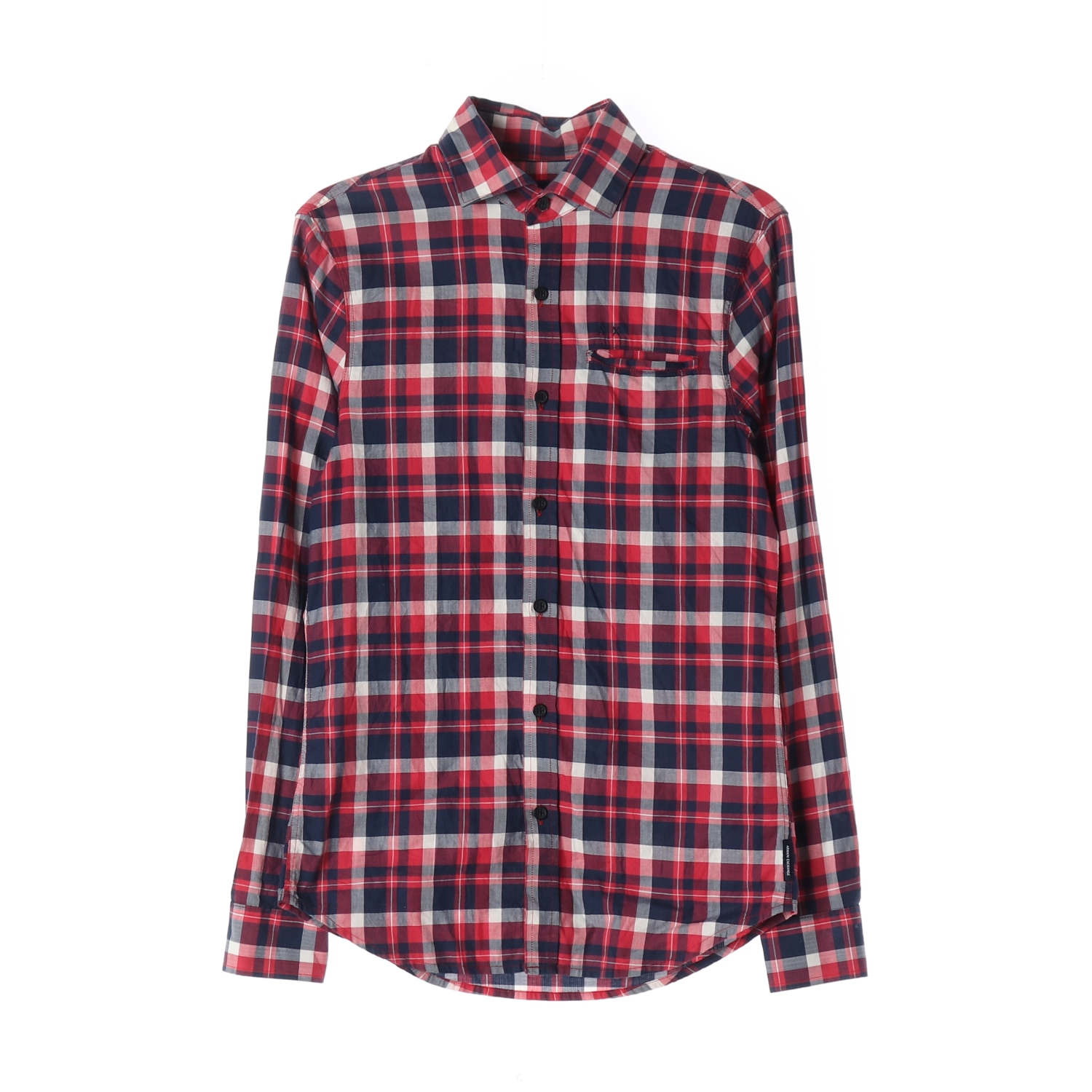 ARMANI EXCHANGE 아르마니 레드 네이비 체크 셔츠 MAN-XS