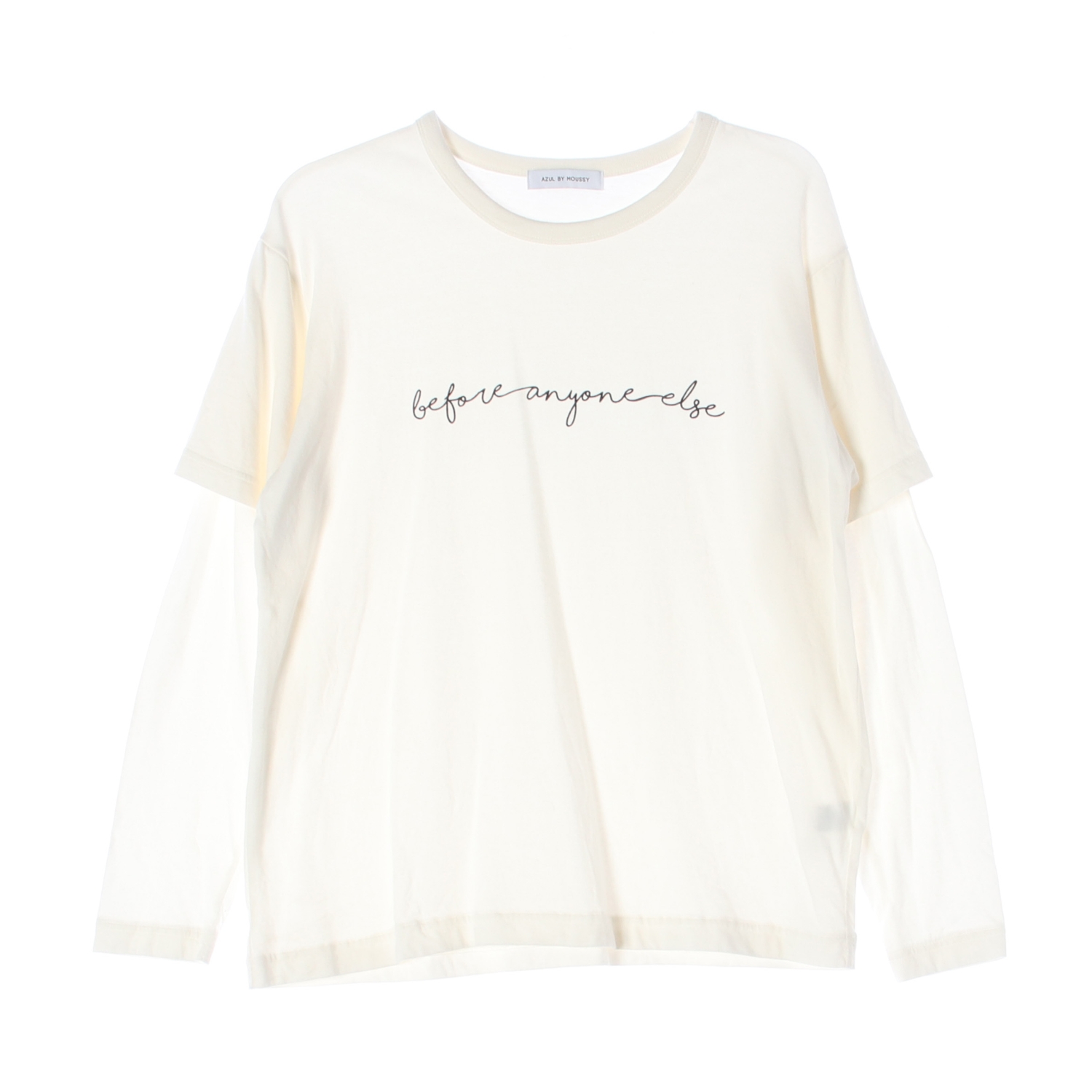 AZUL BY MOUSSY 아줄 코튼 라운드넥 레터링 티셔츠 WOMAN-M
