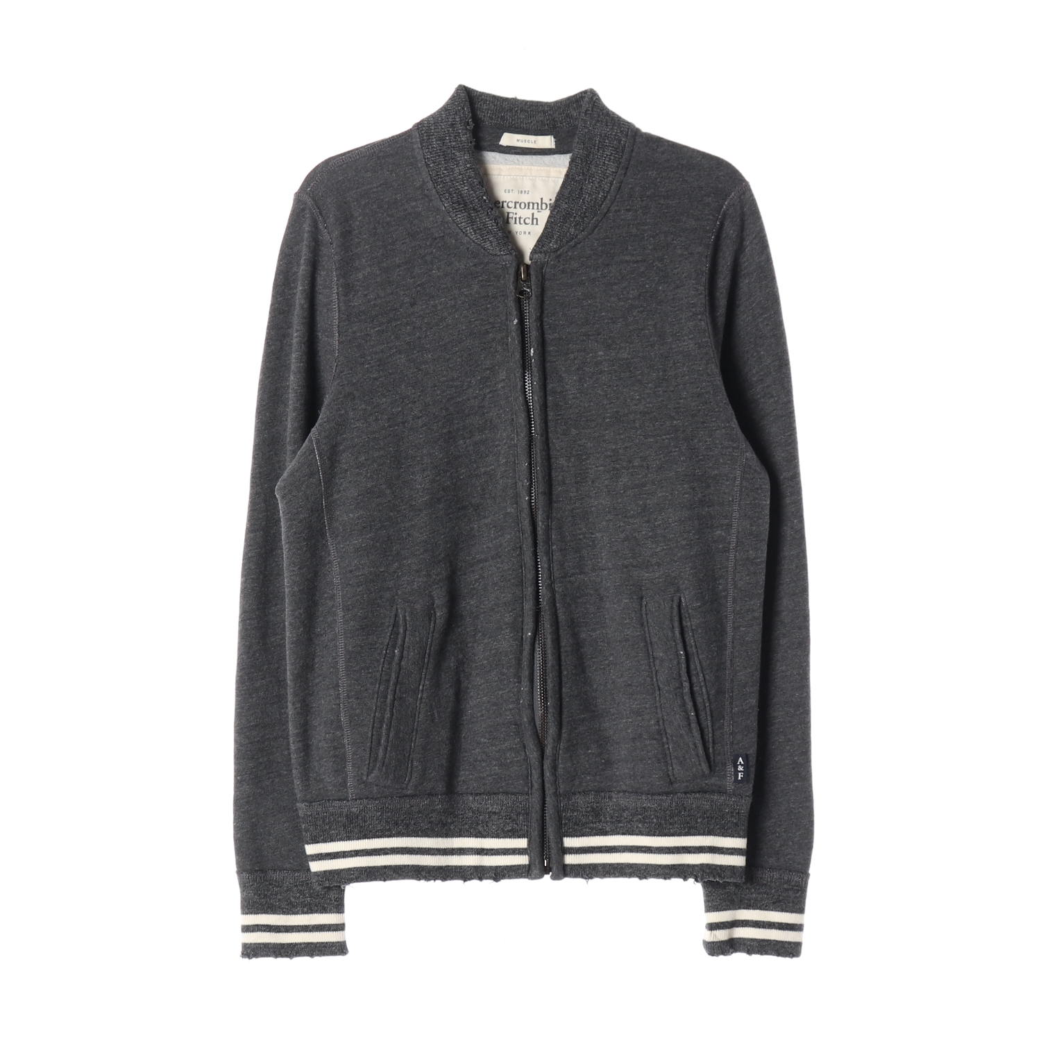 ABERCROMBIE 아베크롬비앤피치 차콜 배색 아우터 WOMAN-S