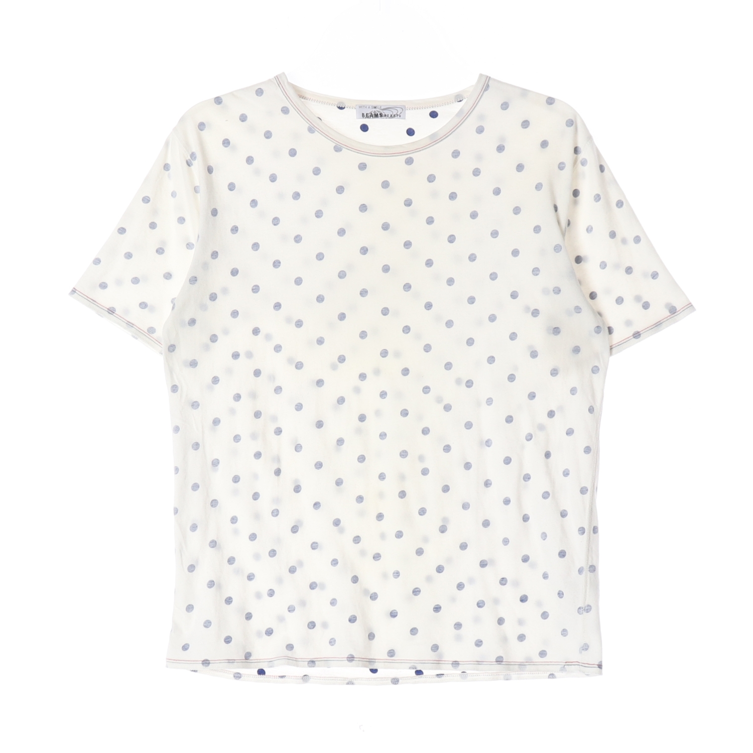 BEAMS HEART 빔즈하트 도트 패턴 라운드넥 티셔츠 WOMAN-M