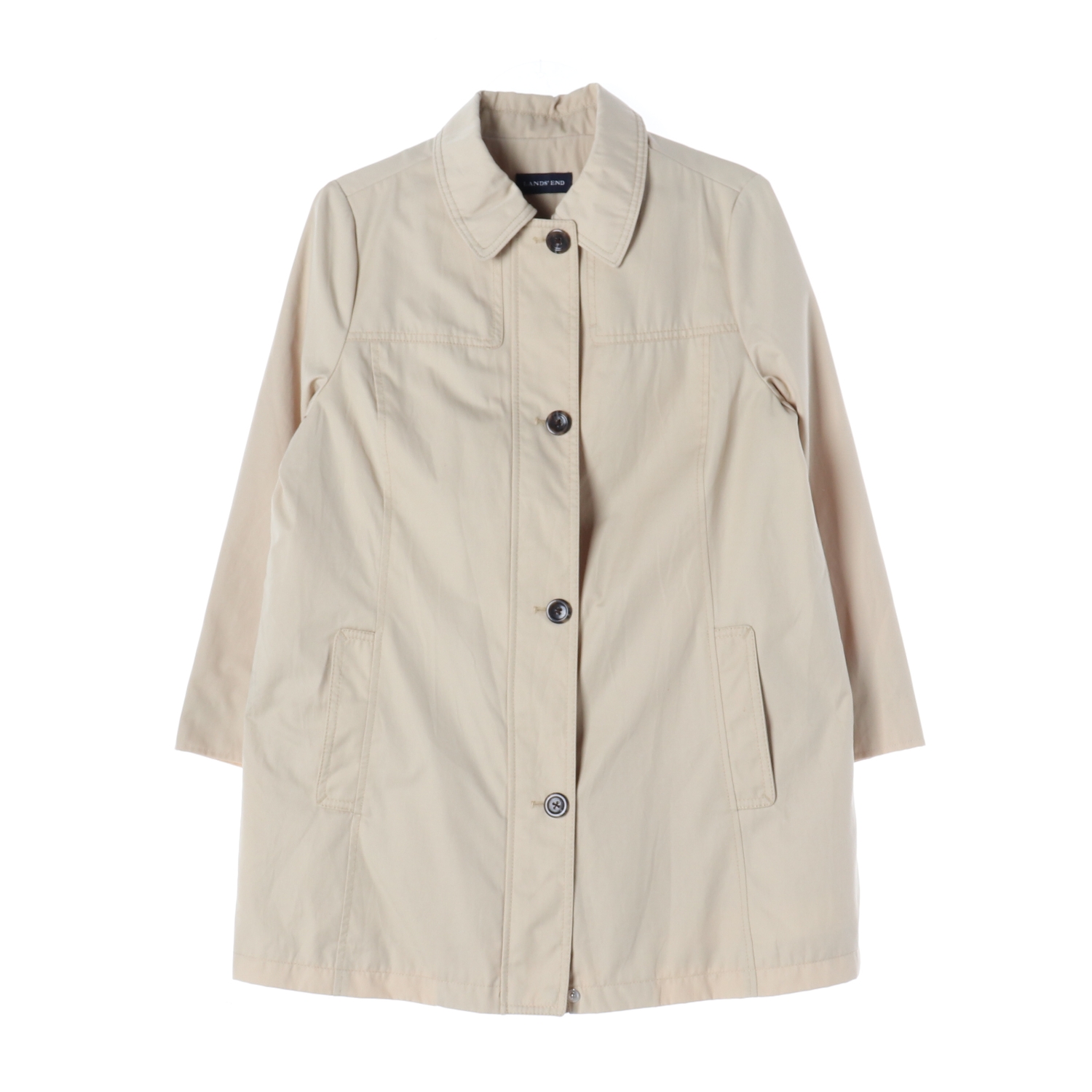 LANDS' END 랜즈엔드 베이지 코튼 혼방 싱글 코트 WOMAN-XL