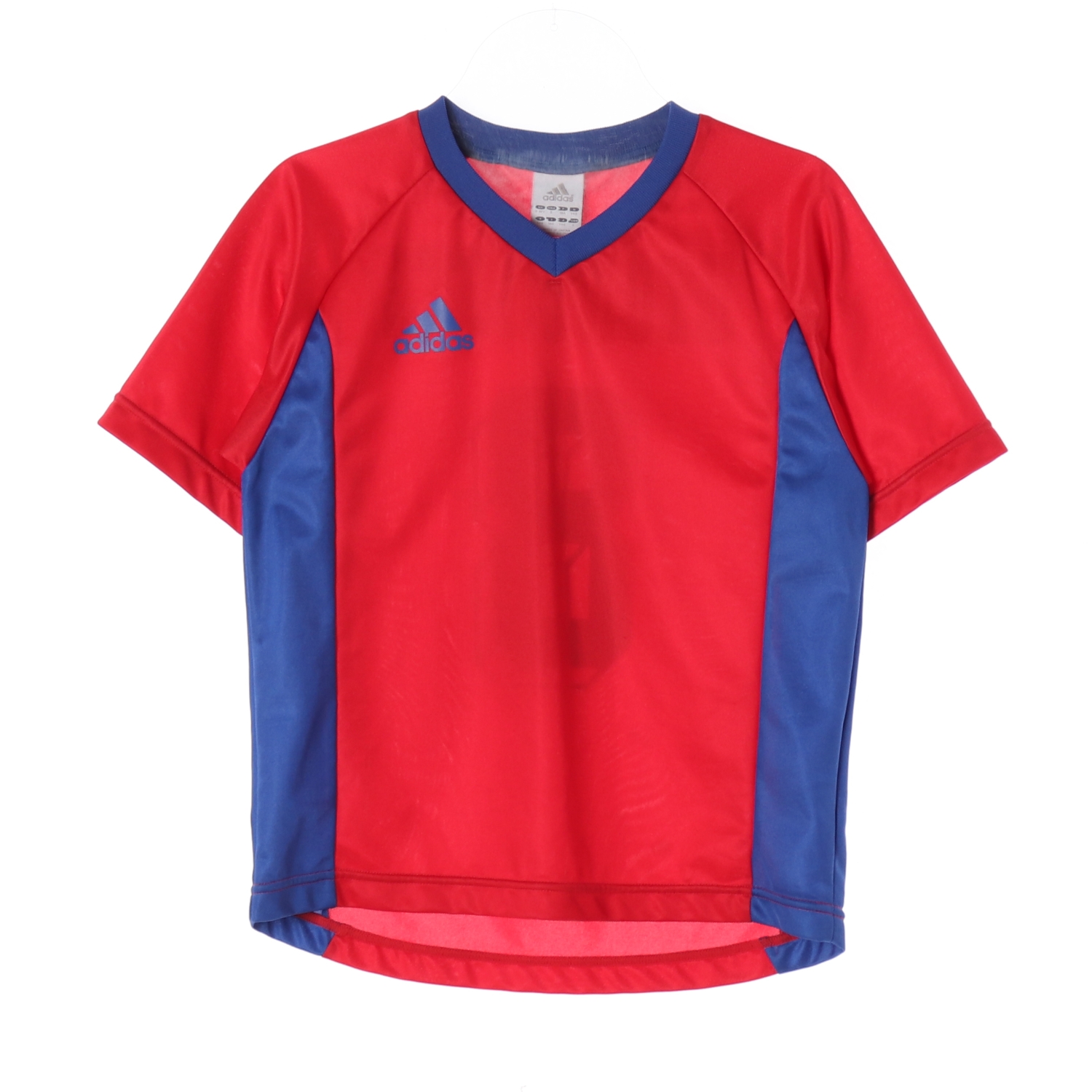 ADIDAS 아디다스 배색 브이넥 반팔 티셔츠 KIDS-140