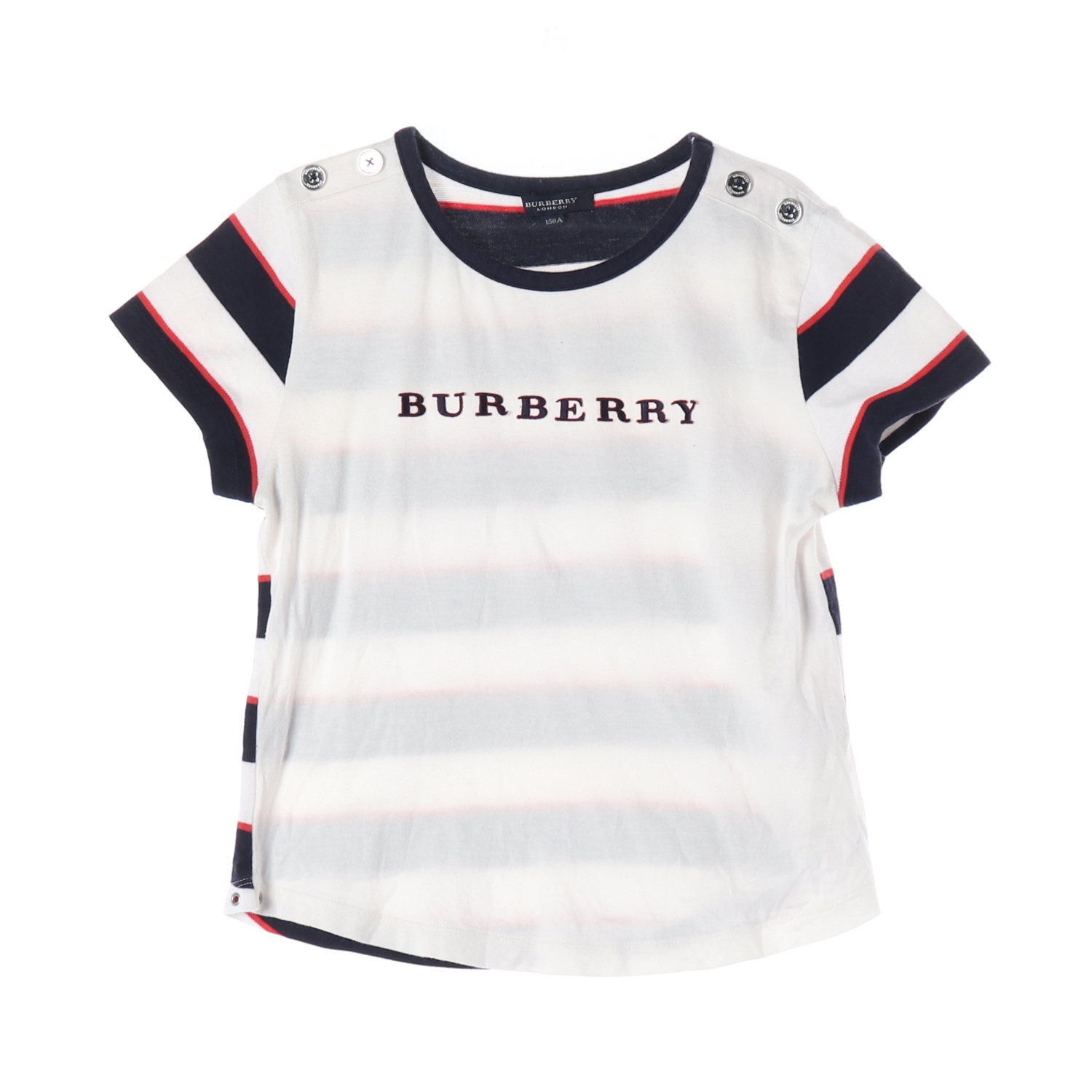 BURBERRY 버버리 스트라이프 로고 자수 티셔츠 KIDS-150
