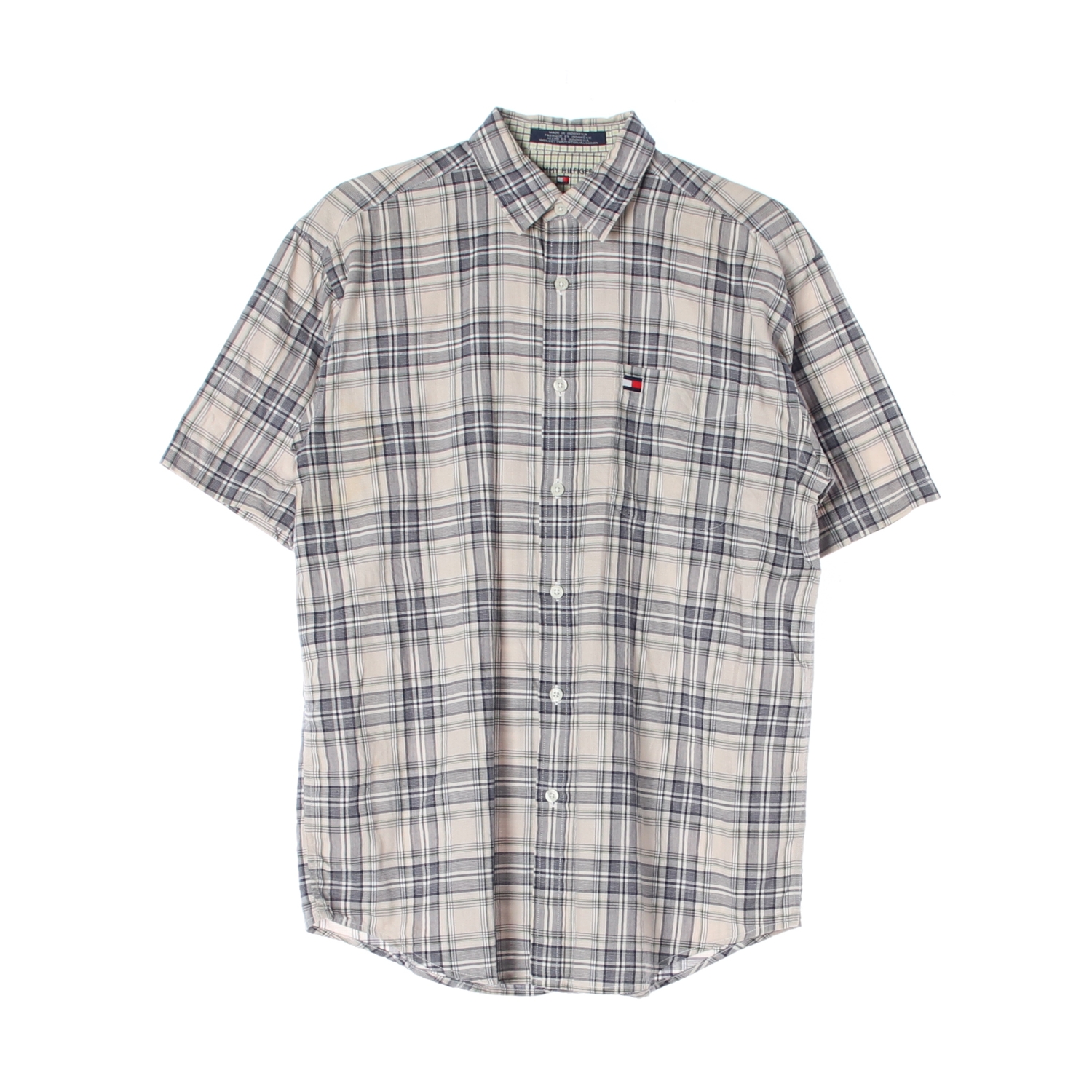 TOMMY HILFIGER 타미힐피거 체크 패턴 1/2 셔츠 MAN-L
