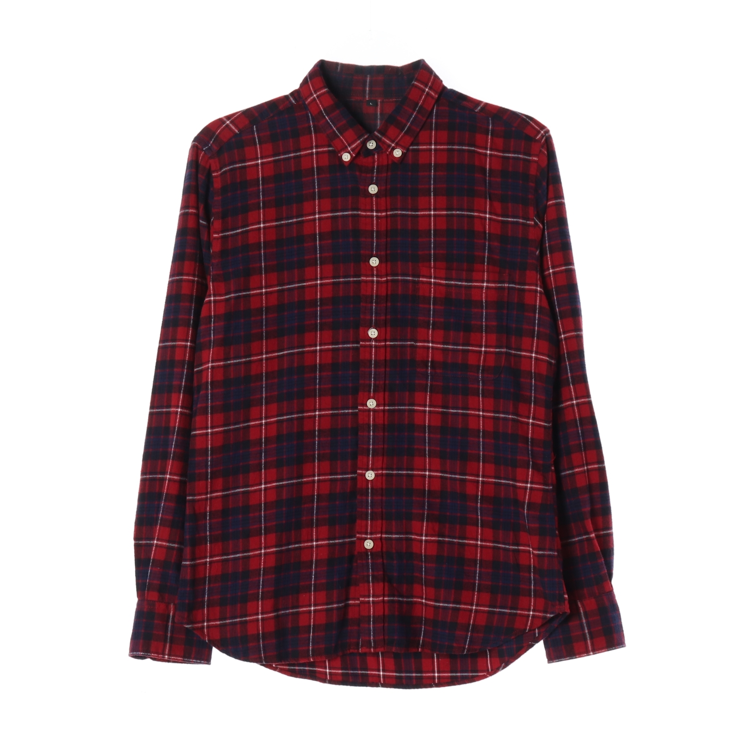 MUJI 무지 레드 체크 패턴 셔츠 MAN-L