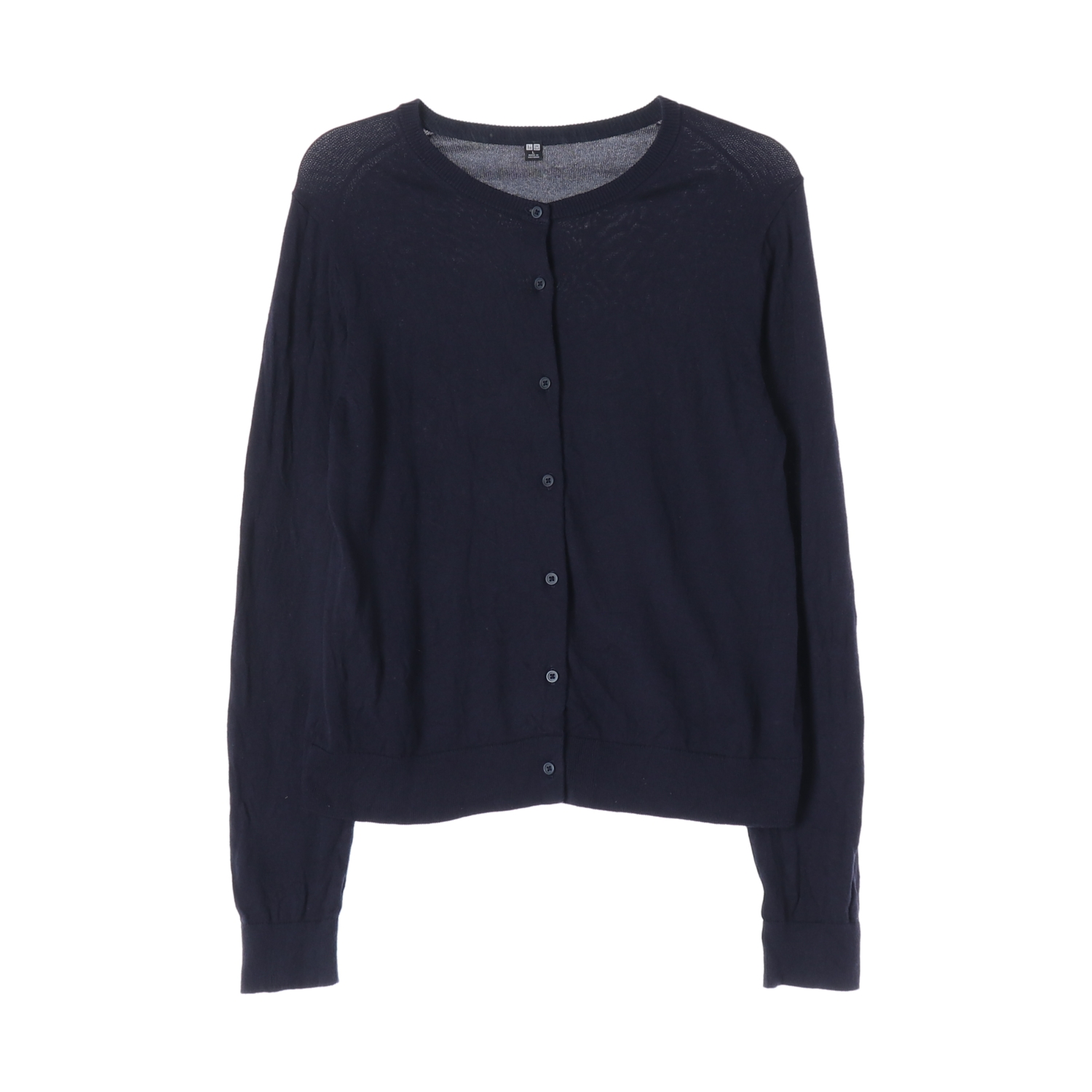 UNIQLO 유니클로 면 레이온 혼방 크루넥 가디건 WOMAN-L