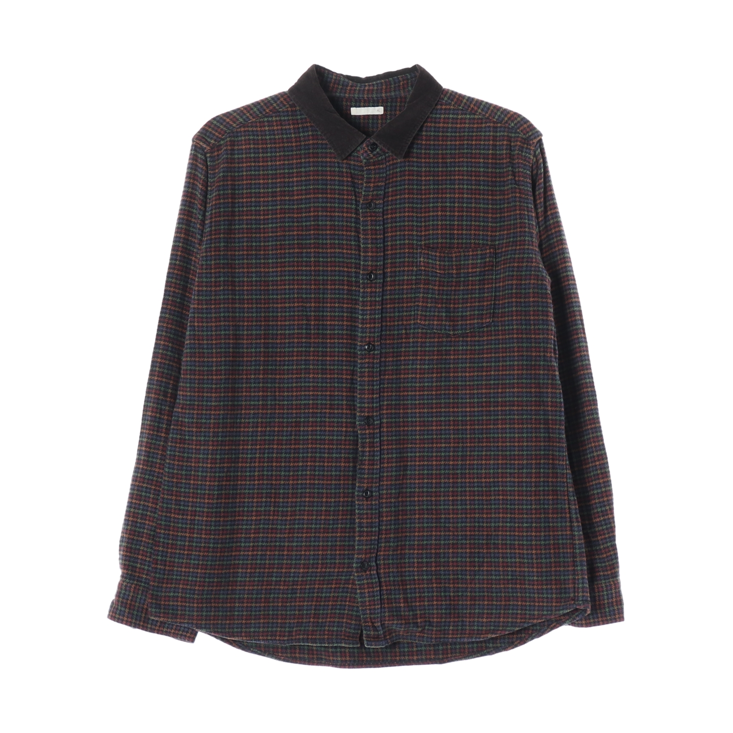 체크 패턴 코듀로이 카라 셔츠 MAN-XL