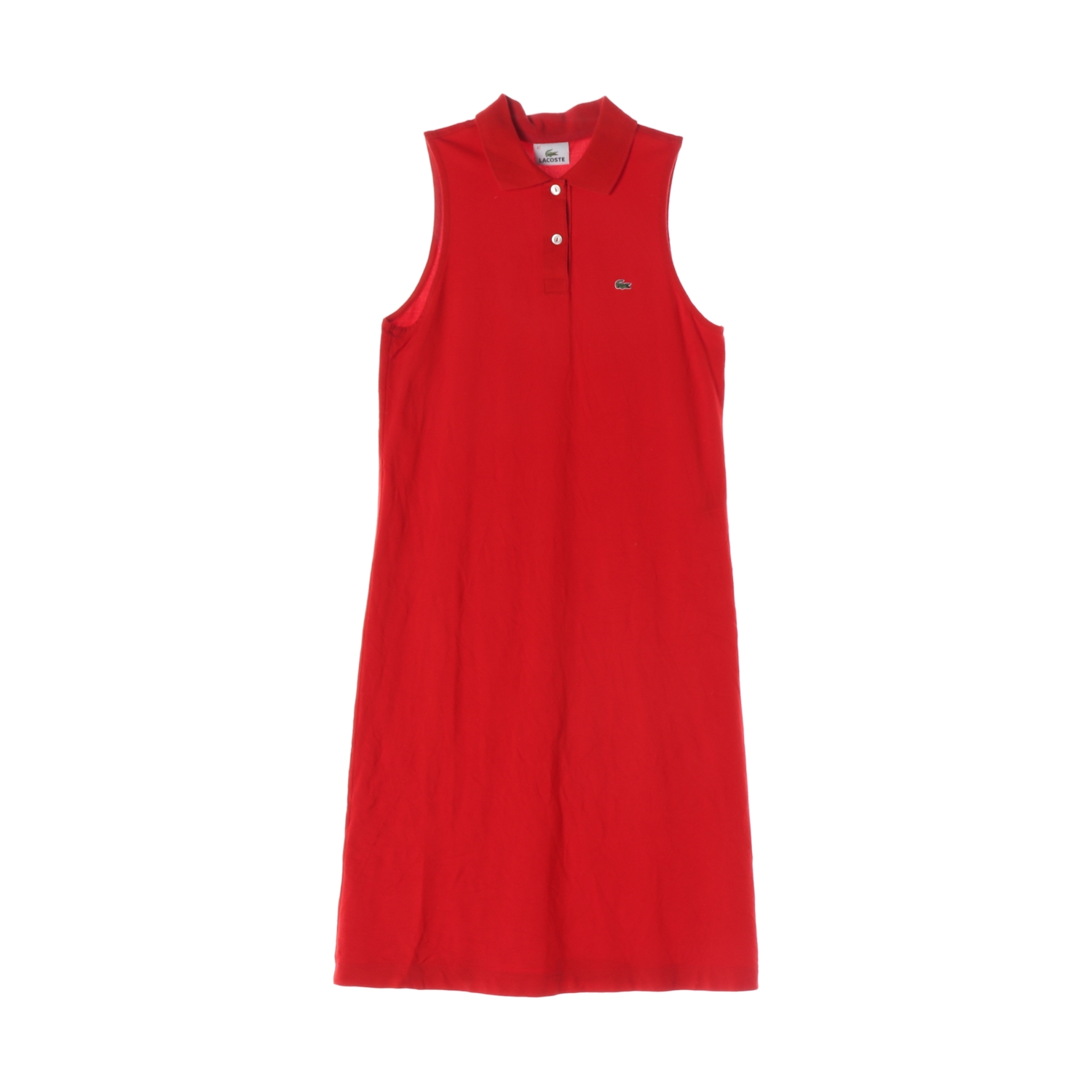 LACOSTE 라코스테 로고 자수 슬리브리스 피케 원피스 WOMAN-42