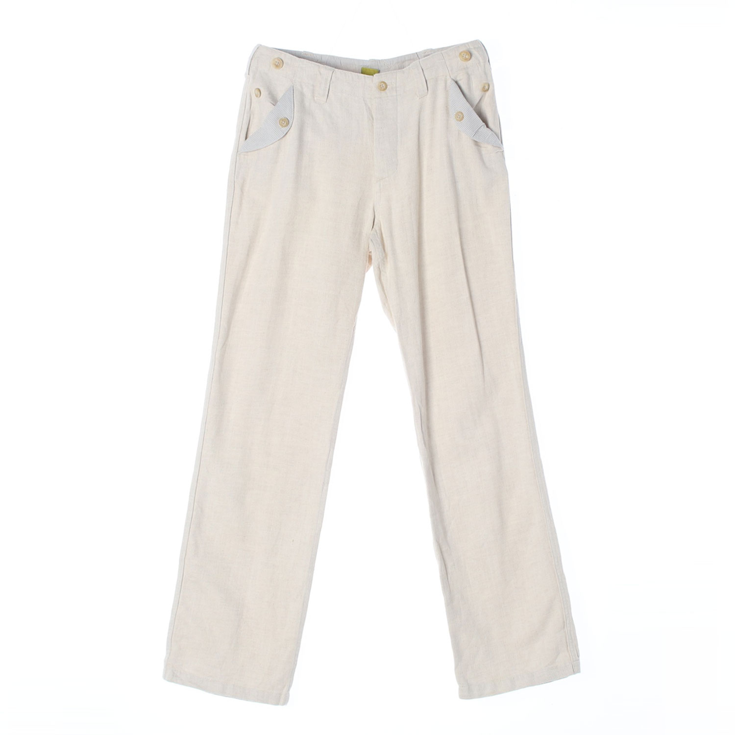 AIGLE 에이글 버튼 디테일 아이보리 코튼 팬츠 WOMAN-M