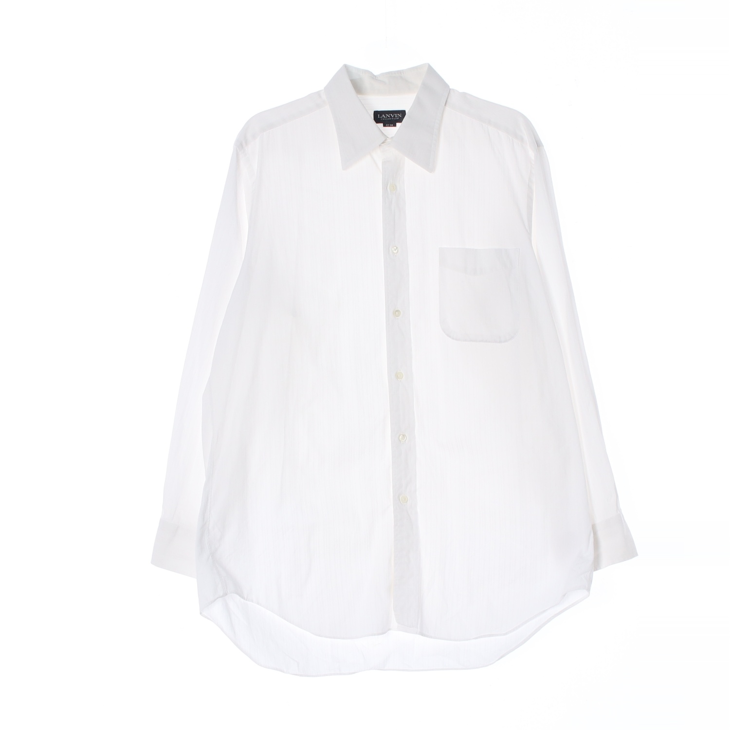 LANVIN 랑방 아카이브 언밸런스 화이트 코튼 셔츠 MAN-L