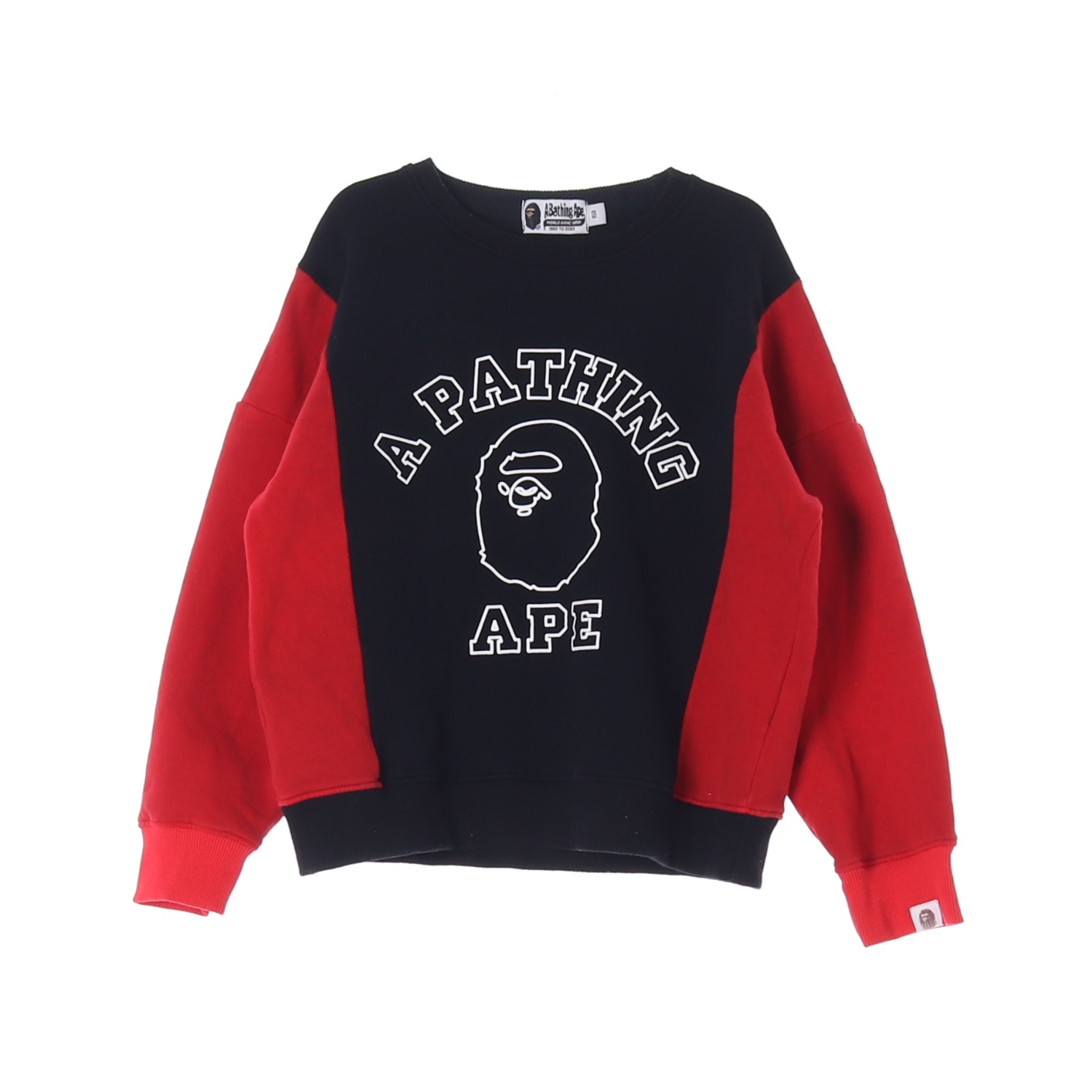 A BATHING APE 베이프 컬러블록 로고 맨투맨 KIDS-150