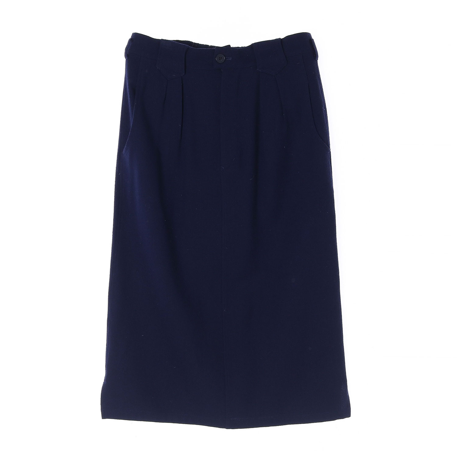Yohji Yamamoto Y's 다크네이비 스웨이드 울 미디 WOMAN-M